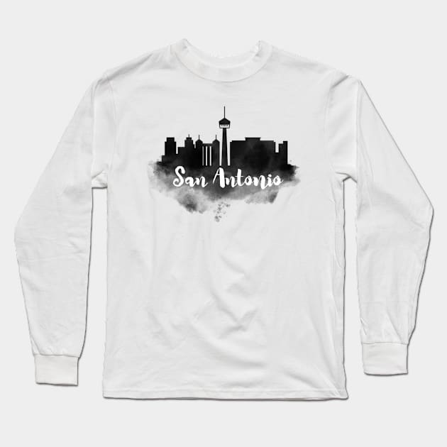 San Antonio watercolor Long Sleeve T-Shirt by kursatunsal